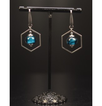 Boucles d’oreilles bleu...