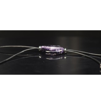 Collier Cravate pour Homme – Perle de Verre violet | Pièce Artisanale Unique