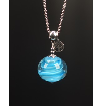 Collier "BLEU" en Perles de...