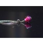 Collier court perle rose &...