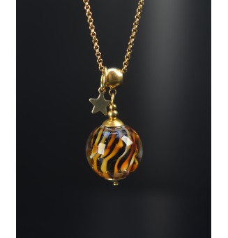 Collier long doré & perle...