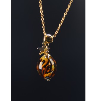 Collier 50 cm perle léopard...