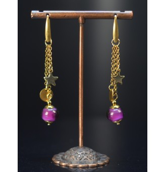 Boucles d’oreilles Violine...