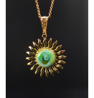 Collier Soleil BLEU/VERT en...