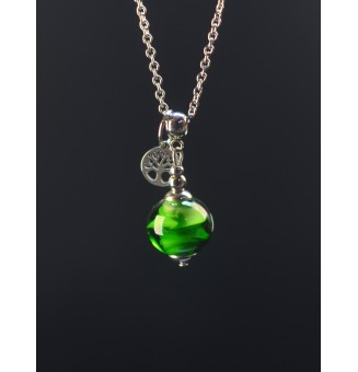 Collier court  Vert rosetta...