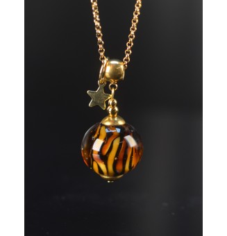 Collier long doré & perle...