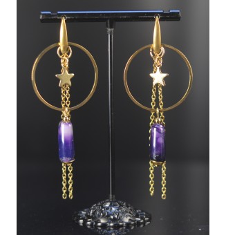 Boucles d’oreilles "violet"...