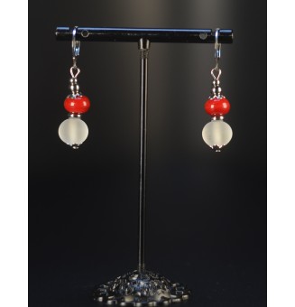 Boucles d’oreilles Blanc...