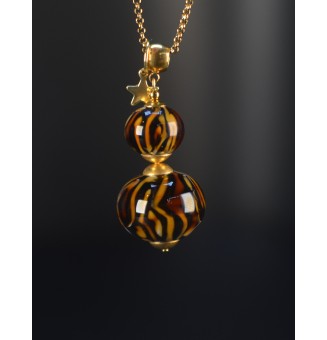 Collier long doré & perle...