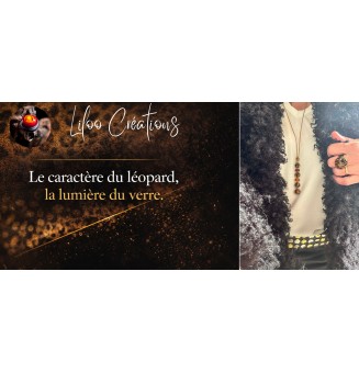 Boucles d’oreilles Léopard en perles de verre filé – Capsule Léopard – Acier inoxydable argenté