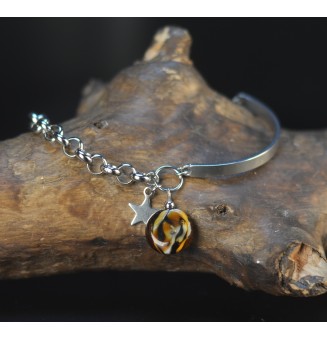 Bracelet demi-jonc Léopard...