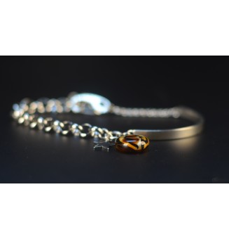 Bracelet demi-jonc Léopard – Perles de verre filées au chalumeau