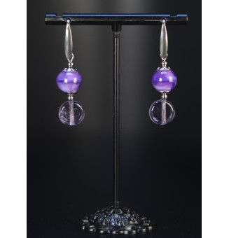 Boucles d’oreilles violet –...