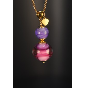 Collier long en perles de...