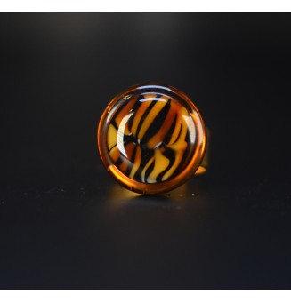 Bague cabochon léopard en...