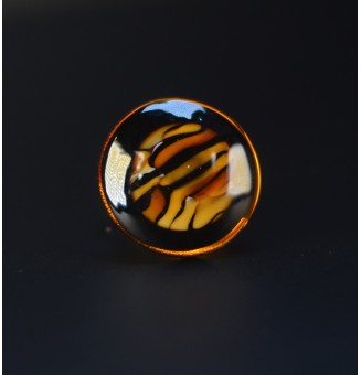 Bague cabochon léopard en...