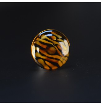 Bague cabochon léopard en...