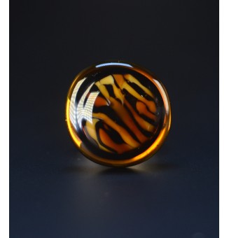 Bague cabochon léopard en...