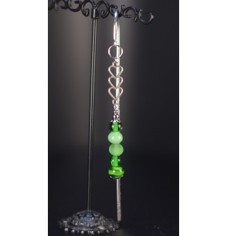 Marque-page en métal avec perles de verre filé au chalumeau 12 cm  – Liloo Créations