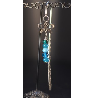 Marque-page en métal avec perles de verre filé au chalumeau 12 cm  – Liloo Créations