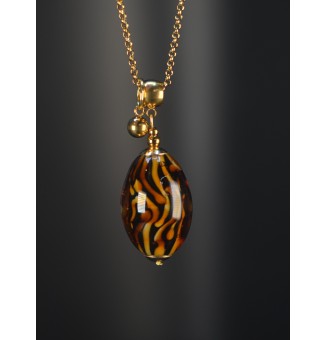 Collier long doré & perle...