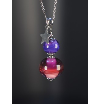 Collier long en perles de...