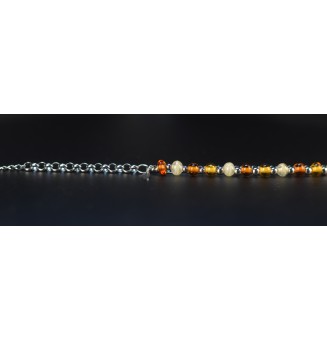 Bracelet multi-rangs en acier inoxydable et perles de verre filé – Modèle Unique