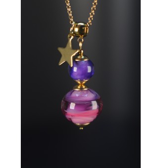 Collier long en perles de...