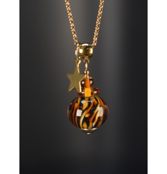 Collier long doré & perle...