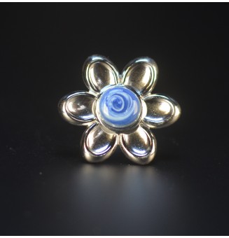 Bague fleur Acier...