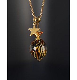 Collier long doré & perle...