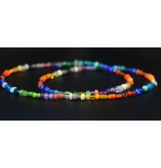 Sautoir d’Exception – 160 Perles de Verre Filé Multicolores – Pièce Maîtresse