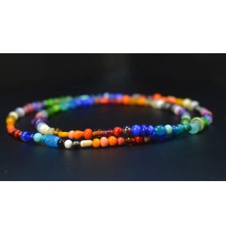 Sautoir d’Exception – 160 Perles de Verre Filé Multicolores – Pièce Maîtresse