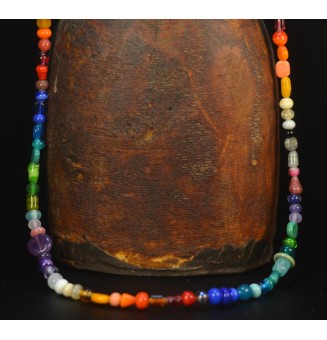 Sautoir d’Exception – 160 Perles de Verre Filé Multicolores – Pièce Maîtresse