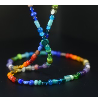 Sautoir d’Exception – 170 Perles de Verre Filé Multicolores – Pièce Maîtresse