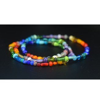 Sautoir d’Exception – 170 Perles de Verre Filé Multicolores – Pièce Maîtresse