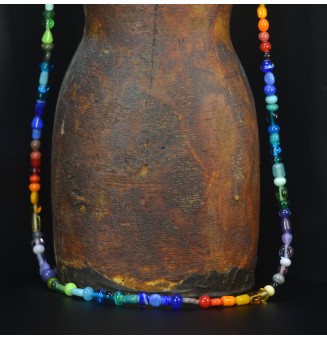 Sautoir d’Exception – 170 Perles de Verre Filé Multicolores – Pièce Maîtresse