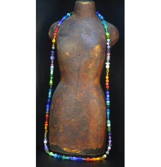 Sautoir d’Exception – 170 Perles de Verre Filé Multicolores – Pièce Maîtresse