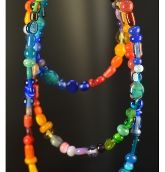 Sautoir d’Exception – 170 Perles de Verre Filé Multicolores – Pièce Maîtresse