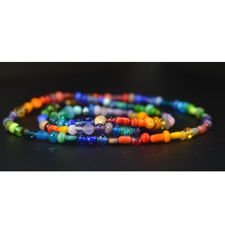 Sautoir d’Exception – 170 Perles de Verre Filé Multicolores – Pièce Maîtresse