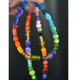 Sautoir d’Exception – 170 Perles de Verre Filé Multicolores – Pièce Maîtresse