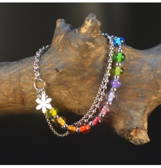 BRACELET MULTI RANGS ACIER INOXYDABLE