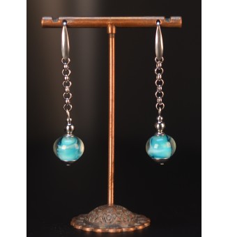 Boucles d’Oreilles Bleu Mer...