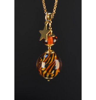 Collier long doré & perle...