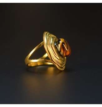 Bague en Verre Filé au...