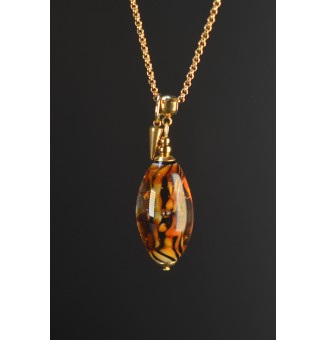 Collier 60cm doré & perle...