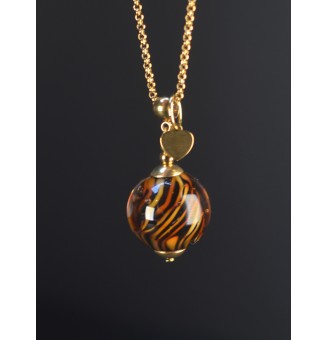 Collier mi-long doré &...