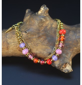 Bracelet Multirangs Doré &...