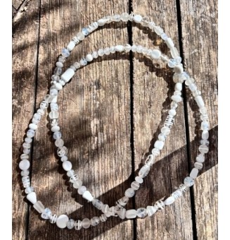 Sautoir d’Exception Blanc – Collier Long En Verre Filé Artisanale – 110 cm