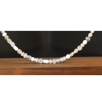 Sautoir d’Exception Blanc – Collier Long En Verre Filé Artisanale – 110 cm